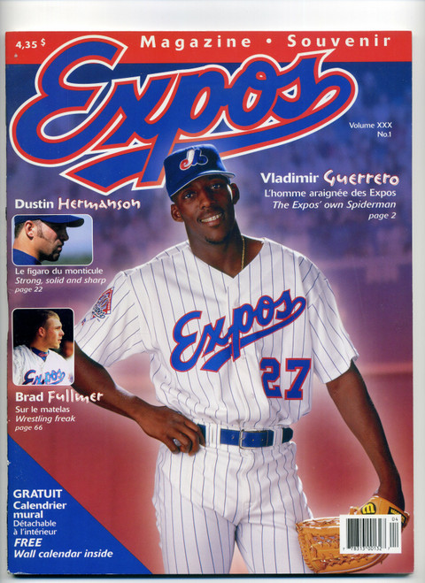 1999 Montreal Expos Souvenir Magazine Program Vladimir Guerrero Cover