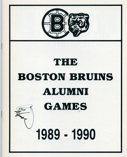 1989-90 Boston Bruins Alumni Games Program Media Guide w/ Unknown Autograph