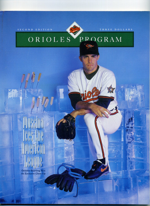 1993 Baltimore Orioles Program Second Edition Mike Mussina Cover Unscored