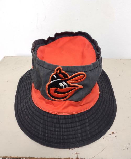 Vintage BALTIMORE ORIOLES Floppy Bucket Hat Dark Gray & Orange Size M