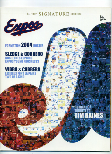 2004 Montreal Expos Magazine Signature Edition Roster Tim Raines Tribute