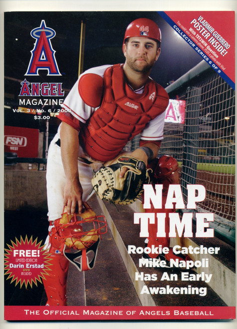 2006 Angel Magazine Volume 3 No. 6 Baseball Vladimir Guerrero Poster Mike Napoli