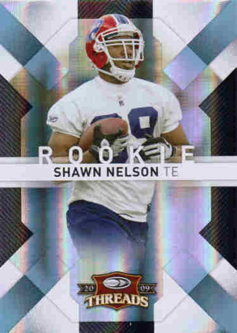 SHAWN NELSON 2009 Donruss Threads Platinum Holofoil Rookie Card Parallel 16/25  (x)