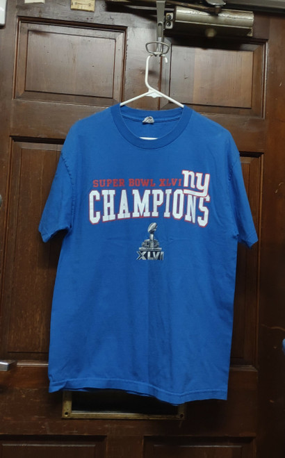 Alstyle Blue New York Giants Super Bowl XLVI Champions T-Shirt Men's Size L