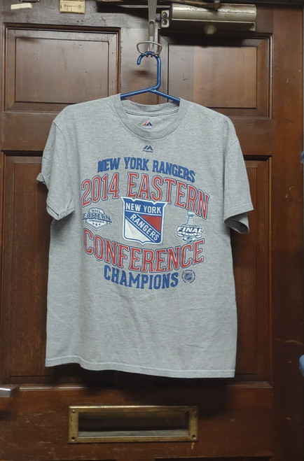 Majestic New York Rangers Gray T-Shirt 2014 Conference Champions Men's Size M