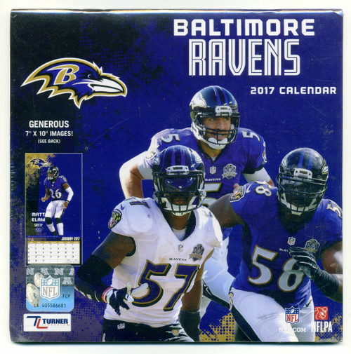 2017 Baltimore Ravens Team 7" x 7" Mini Wall Calendar SEALED NOS Joe Flacco Elam
