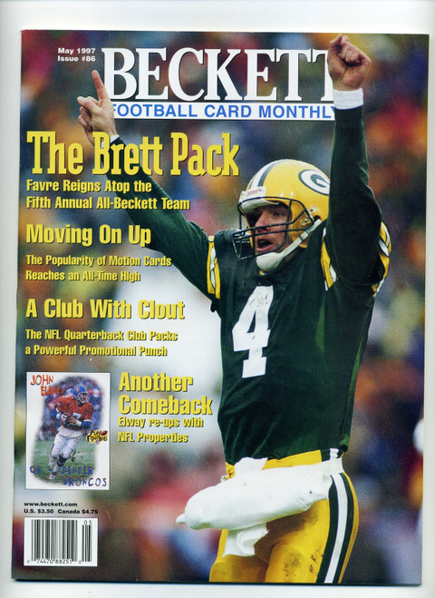 Beckett Football Magazine #86 May 1997 Brett Favre Cover     M322