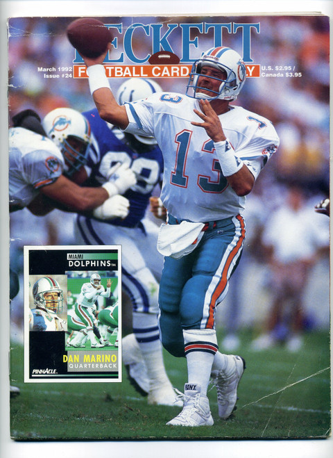 Beckett Football Magazine #24 March 1992 Dan Marino Cover     M331