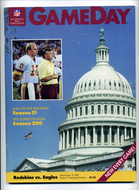 GAMEDAY Magazine Sept 13, 1987 Washington Redskins vs Philadelphia Eagles   M361