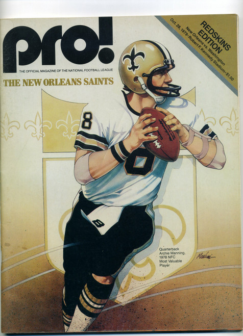 Pro! Magazine October 28, 1979  New Orleans vs Washington  Archie Manning  M381
