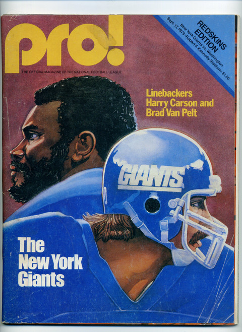 Pro! Magazine September 17, 1979  New York Giants vs Washington  Theismann  M382