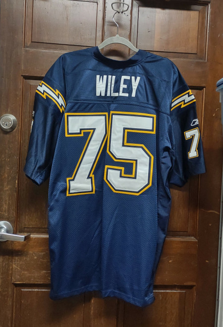 Reebok On Field Marcellus Wiley #75 San Diego LA Chargers Stitched Jersey Sz 54