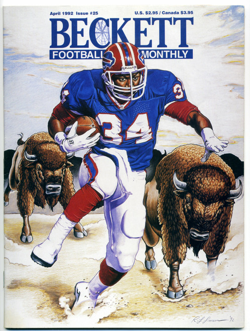 Beckett Football Magazine #25 April 1992 Thurman Thomas & John Elway Cover  M406