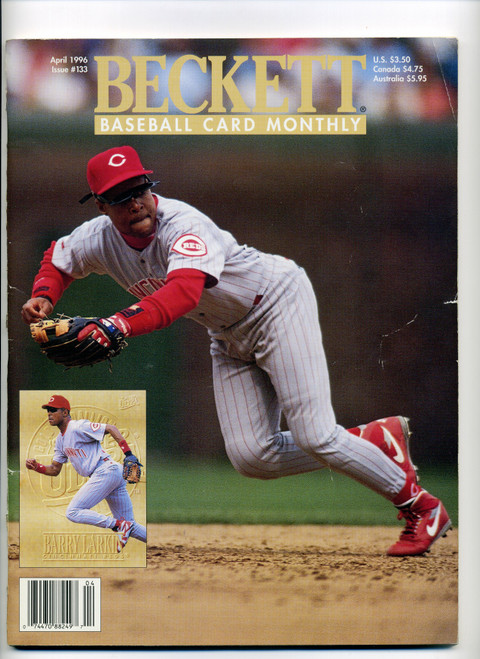 Beckett Baseball Magazine #133 April 1996 Barry Larkin Cover    M454