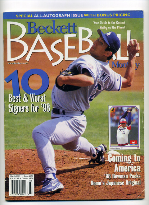 Beckett Baseball Magazine #156 March 1998 Hideo Nomo Cover   M471