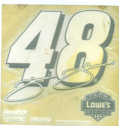 WinCraft Racing Die Cut Decal Sticker Jimmie Johnson #48 Lowe's 8"