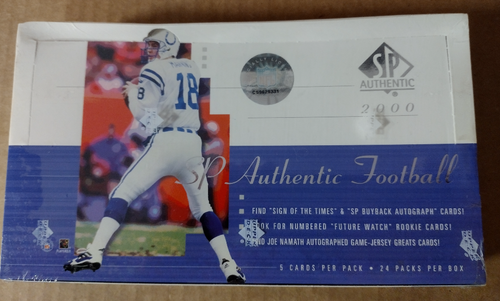 2000 Upper Deck SP Authentic Football Sealed Hobby 24 Pack BOX Tom Brady RC Year 2000 Upper Deck SP Authentic Football Sealed Hobby 24 Pack BOX Tom Brady RC Year