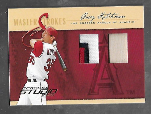 CASEY KOTCHMAN 2005 Donruss Studio Master Strokes Game Used patch bat piece/10 CASEY KOTCHMAN 2005 Donruss Studio Master Strokes Game Used patch bat piece/10