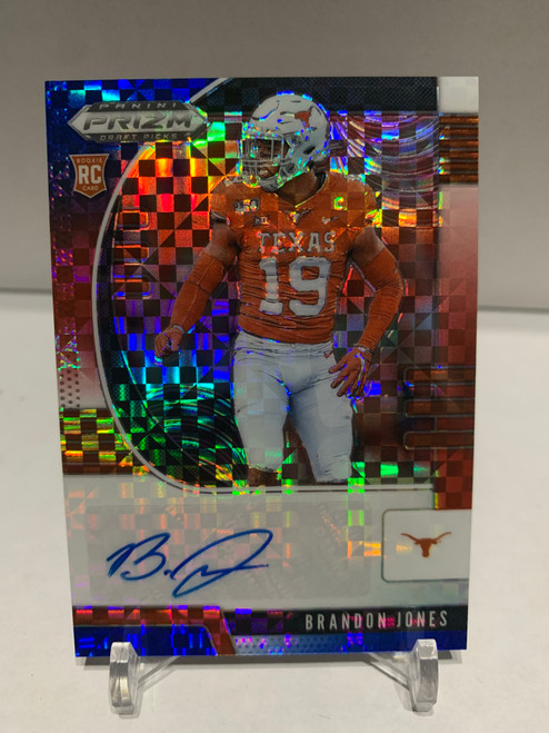 Brandon Jones 2020 Panini Prizm Autograph Prizms Red White and Blue #172 #'d /99 Brandon Jones 2020 Panini Prizm Autograph Prizms Red White and Blue #172 #'d /99