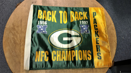 GREEN BAY PACKERS 1996 1997 Back To Back NFC Champions Car Flag