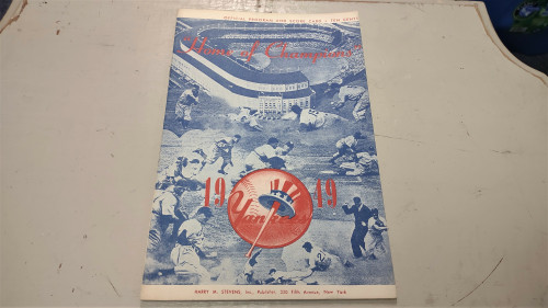 Vtg 1949 New York Yankees Vs Boston Red Sox Program & Score Card - Scored
