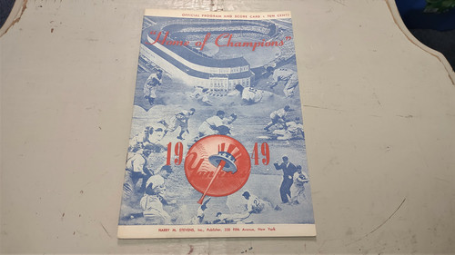 Vtg 1949 New York Yankees Vs Washington Nationals Program & Score Card - Scored