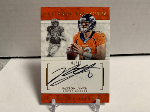 Paxton Lynch 2016 Panini National Treasures Collegiate /10 #8 Rookie Auto RC