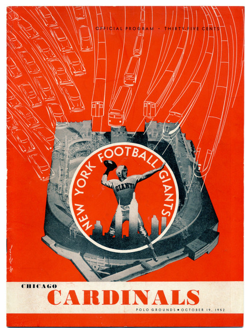 1952 Football Program: Chicago Cardinals vs New York Giants Polo Grounds