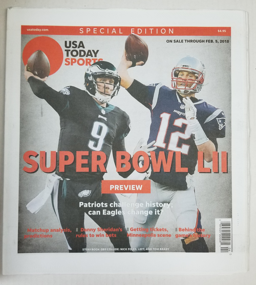 Tom Brady Nick Foles USA Today Sports Special Edition Super Bowl LII