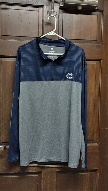 Fanatics PSU Penn State Nittany Lions 1/4 Zip L/S Acitvewear Shirt Size 2XL NCAA