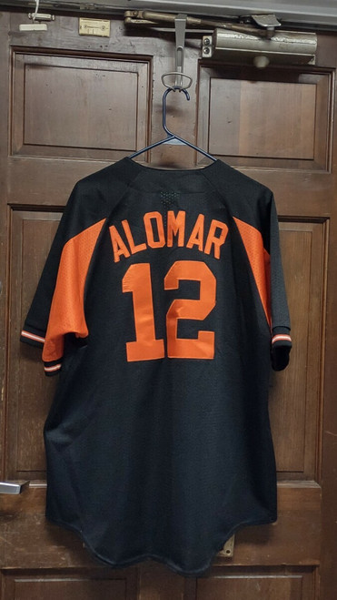 Majestic Roberto Alomar #12 Baltimore Orioles Black Baseball Jersey Size XL