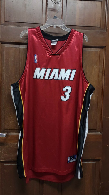 Reebok DWAYNE WADE #3 Miami Heat Swingman Basketball Jersey Red Men's 58