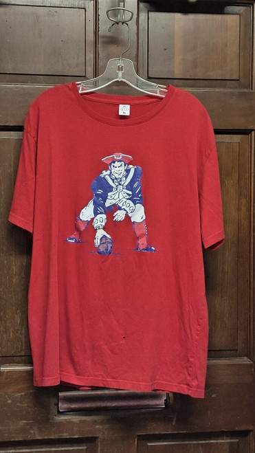 New England Patriots Red Graphic Football T-Shirt Tee Men's Size XL