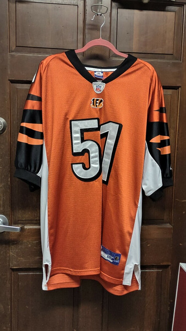 Reebok On Field Cincinnati Bengals #51 Odell Thurman Orange Jersey Men's Size 54