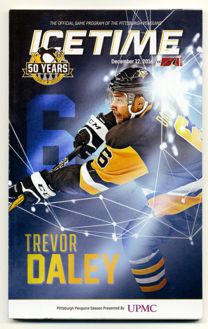Ice Time Pittsburgh Penguins Program December 12 2016 Game 15 Trevor Daley