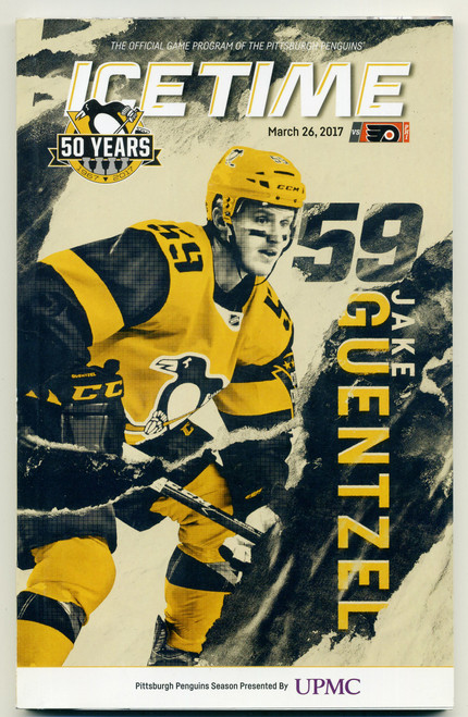 Ice Time Pittsburgh Penguins Program March 26 2017 Game 37 Jake Guentzel