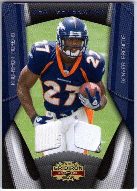 KNOWSHON MORENO 2009 Gridiron Gear Rookie Jersey Prime Patch Card 12/50