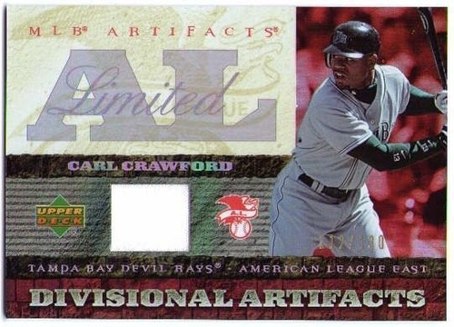 CARL CRAWFORD 2007 UD Artifacts Divisional Limited Jersey 112/130 Rays Card  (x)