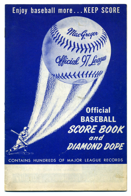 Vintage 1953 MacGregor Baseball Score Book And Diamond Dope
