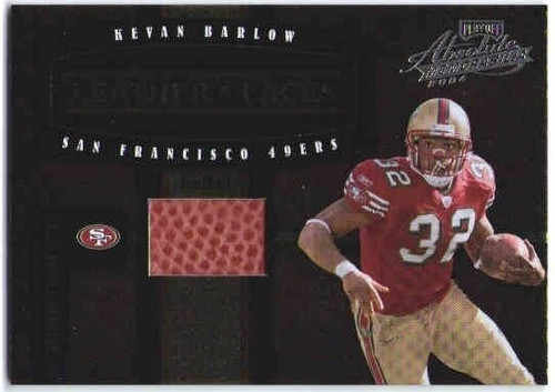KEVAN BARLOW 2004 Absolute Memorabilia Leather & Laces Football Relic Card /250