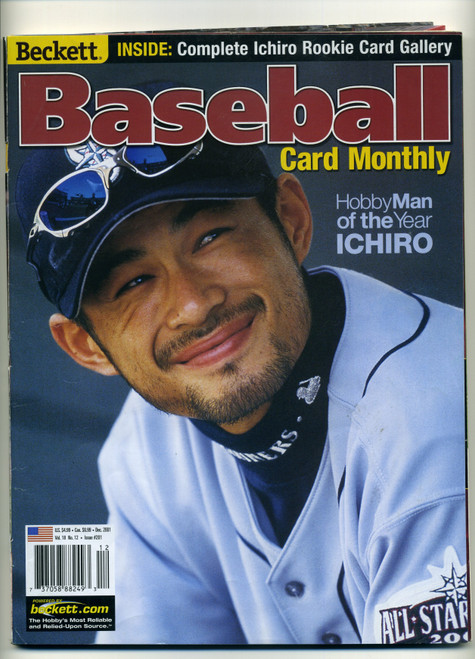 Beckett Baseball Card Magazine December 2001 ICHIRO SUZUKI Cover