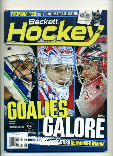 Beckett Hockey Magazine #226 June 2011 Goalies Galore Luongo Price Howard
