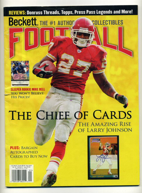 Beckett Football Magazine #198 September 2006 Larry Johnson Cover