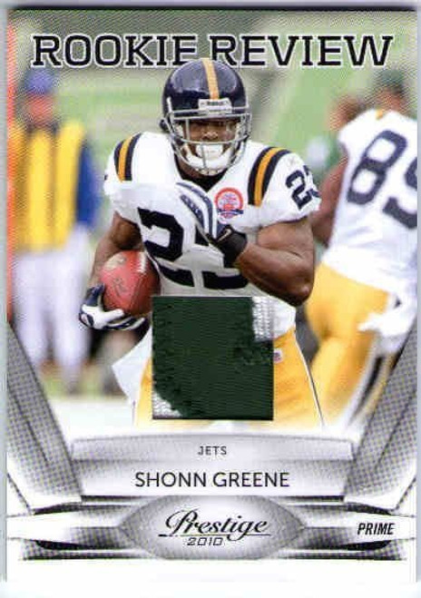 SHONN GREENE 2010 Prestige Rookie Review Materials Jets Prime Patch Card 40/50  (x)