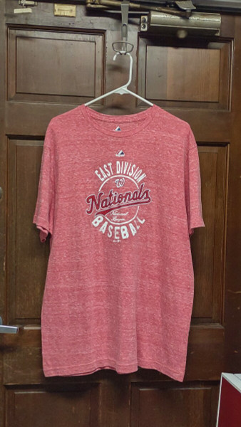 Majestic Heather Red WASHINGTON NATIONALS East Division T-Shirt Men's Size XL