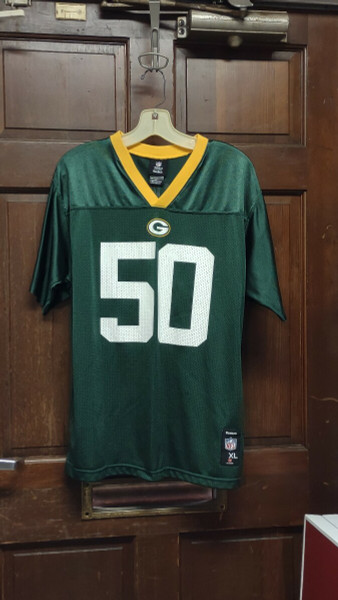 Reebok NFL Team Apparel Green Bay Packers #50 AJ Hawk Jersey Youth Size XL 18-20