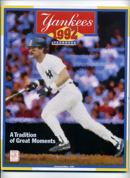 1992 New York Yankees Official Yearbook Don Mattingly Cover Baseball