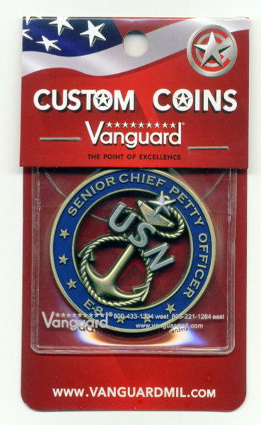 Vanguard NAVY COIN: E8 SENIOR CHIEF PETTY OFFICER CUT-OUT 2"