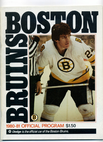 1980-81 Boston Bruins Game Program Unscored Terry O'Reilly Cover
