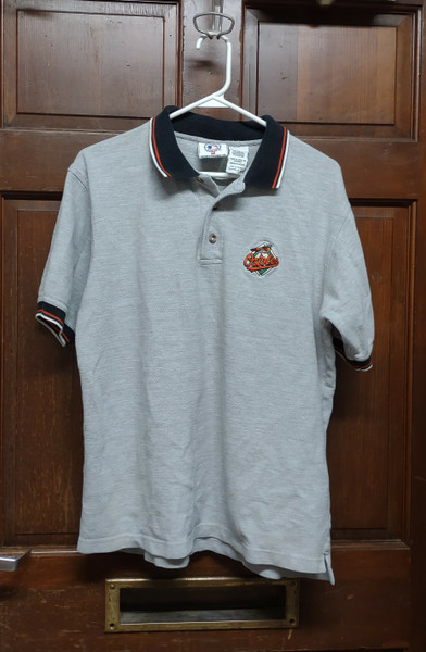 Vtg Iron Knights Pro Edge Gray Baltimore Orioles Polo Shirt Men's Size M